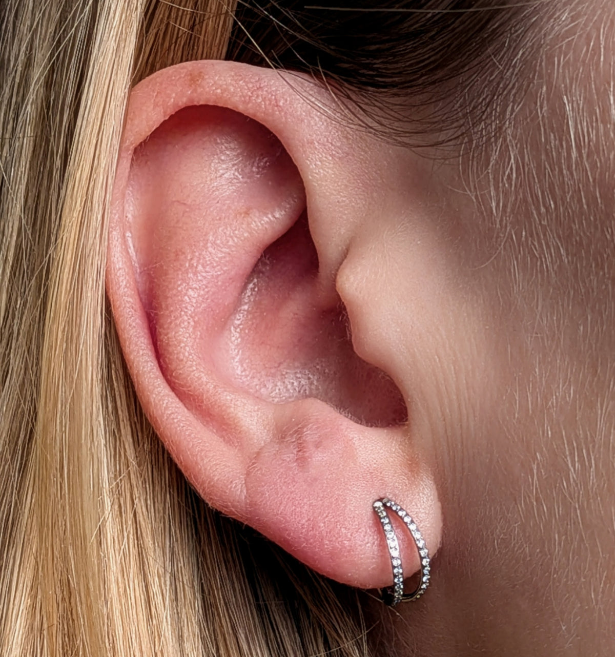 Double Crystal Titanium Hoop