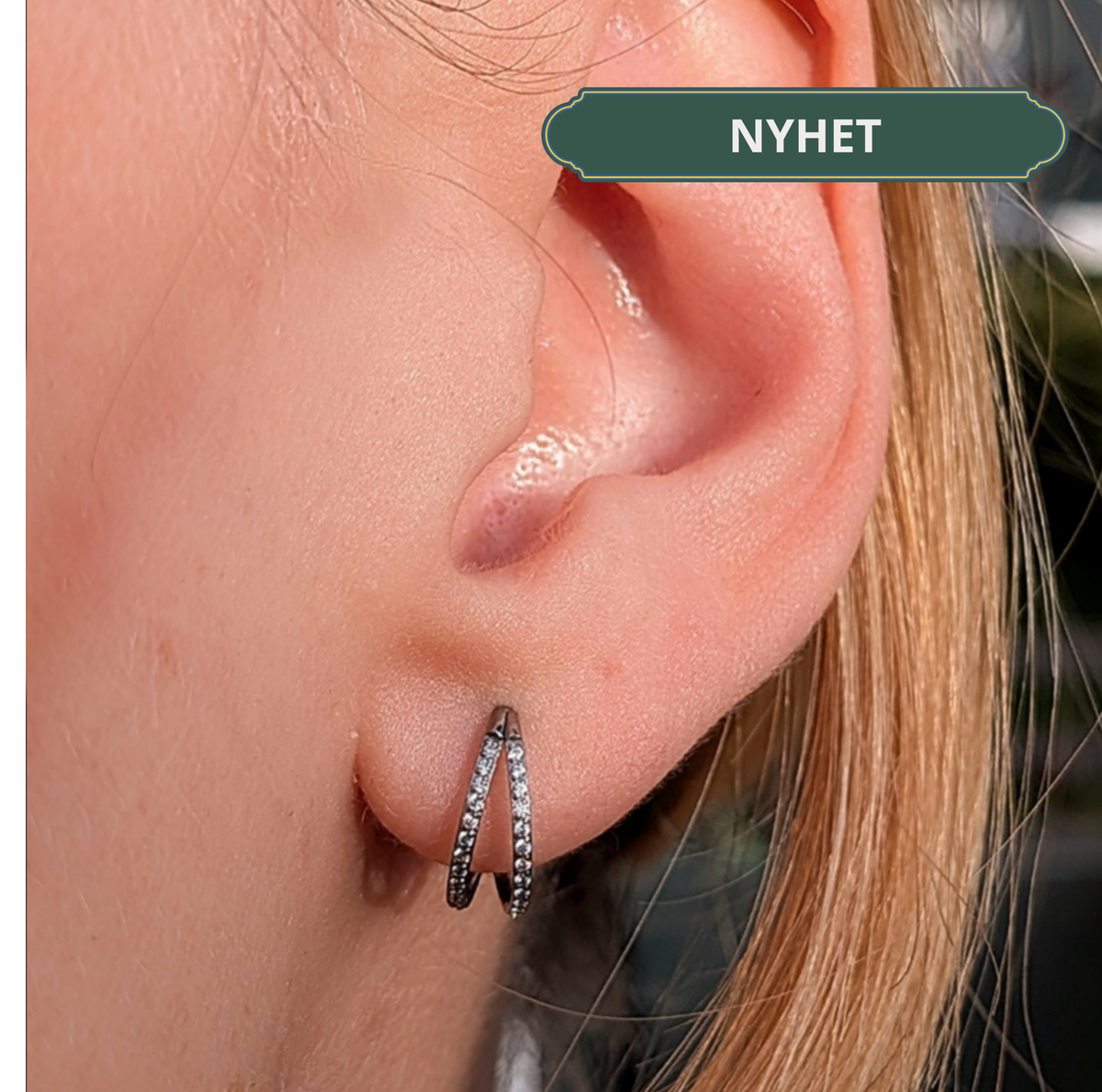 Double Crystal  Titanium Hoop