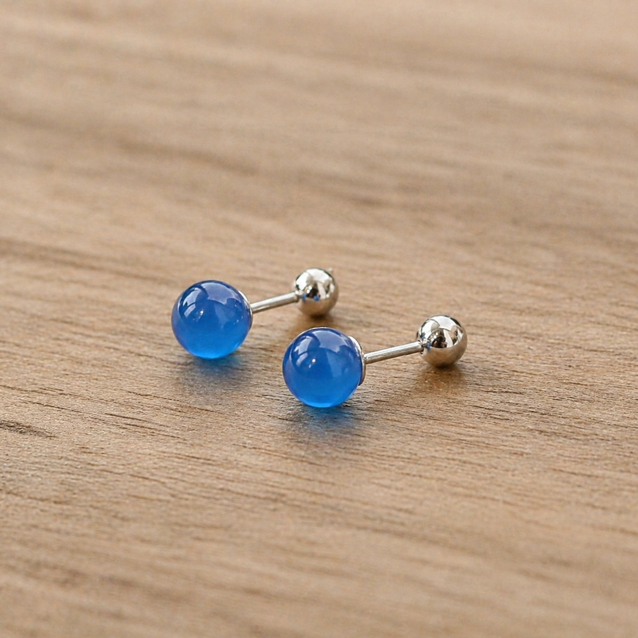 Blå agat 6 mm
