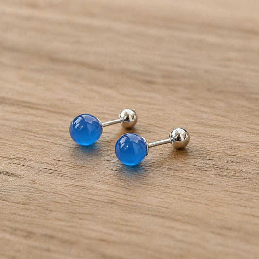Blå agat 6 mm