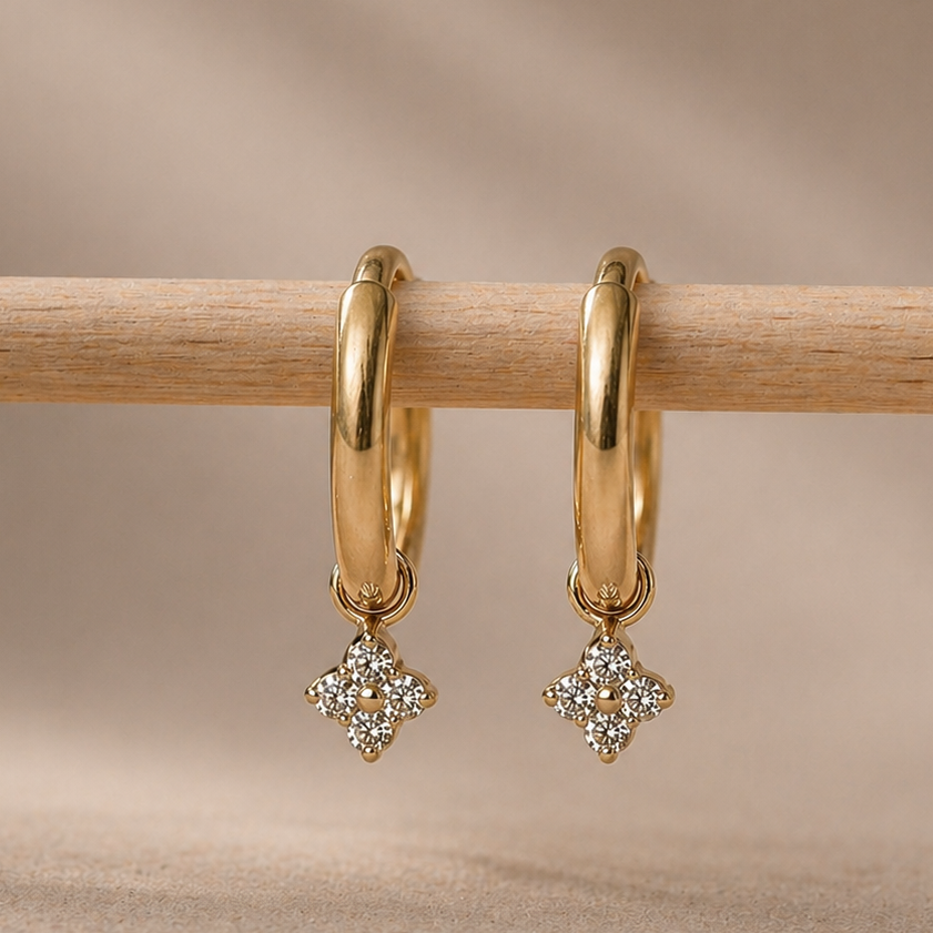 Petal hoop guld titan