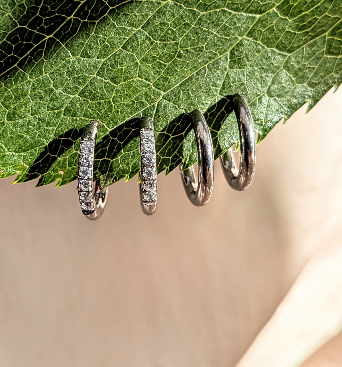 Crystal Titanium Hoops set – 2 Pack