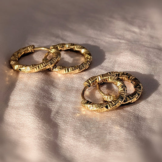 Twisted Gold hoops - 2-pack